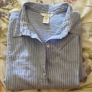 H&M Blue and White Striped Maxi Dress